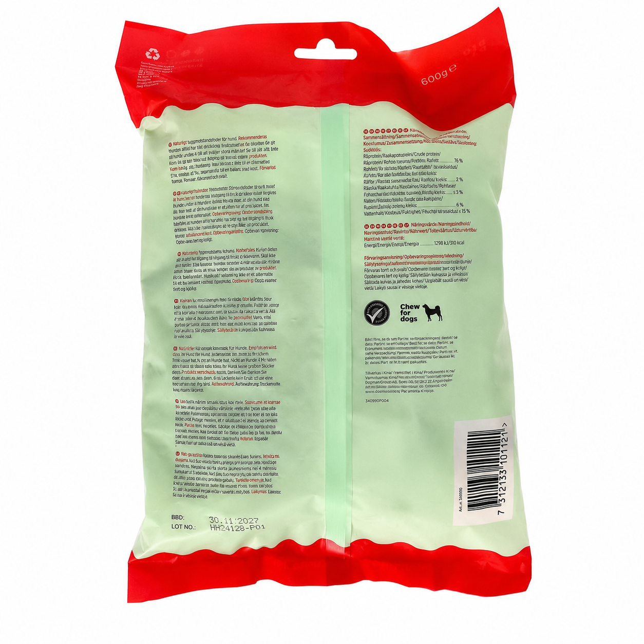 Tyggestang med And 10p Hvit 17,5cm