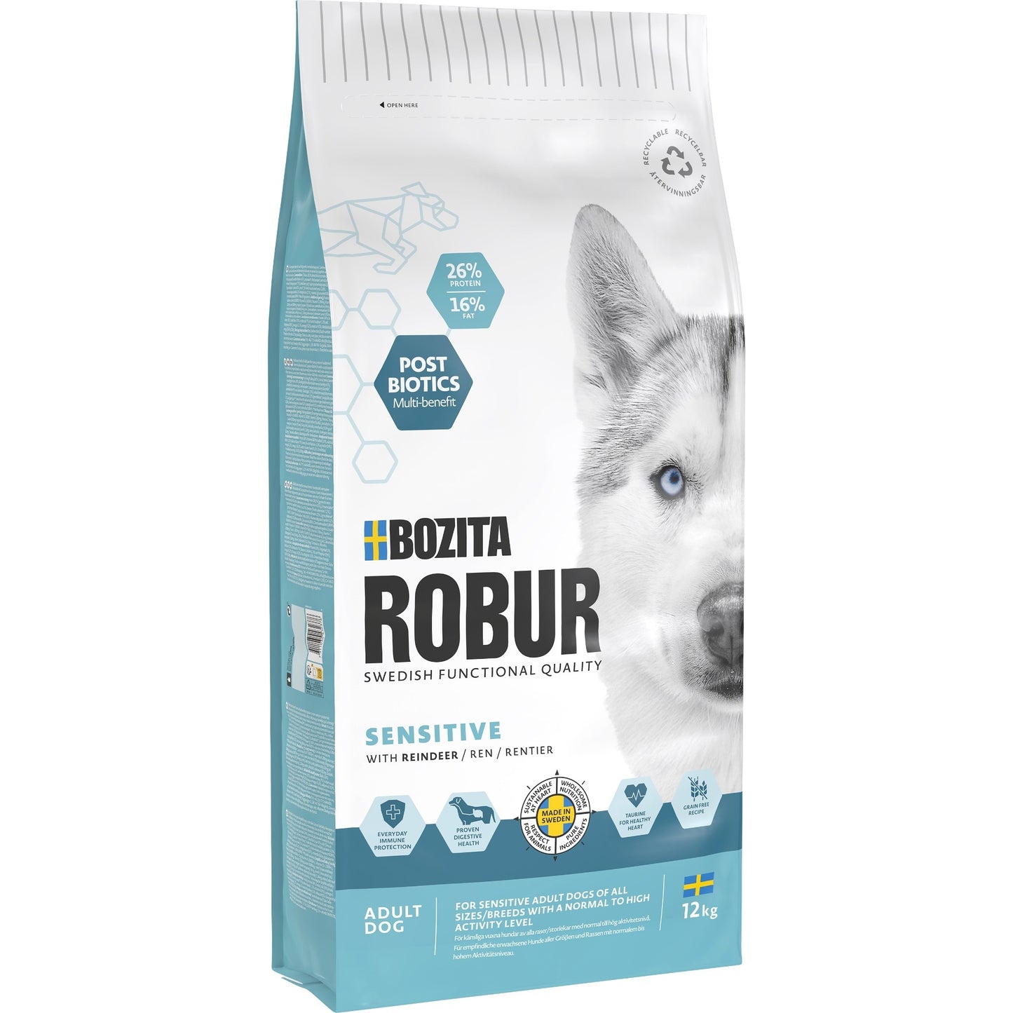 Bozita Robur Adult Sensitive Kornfritt Reinsdyrfôr