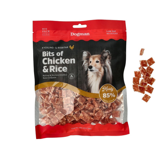 Kylling & Ris Hundegodteri 250g